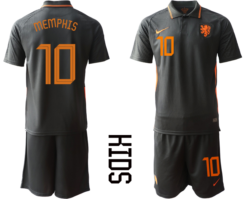 2021 European Cup Netherlands away Youth #10 soccer jerseys->netherlands(holland) jersey->Soccer Country Jersey